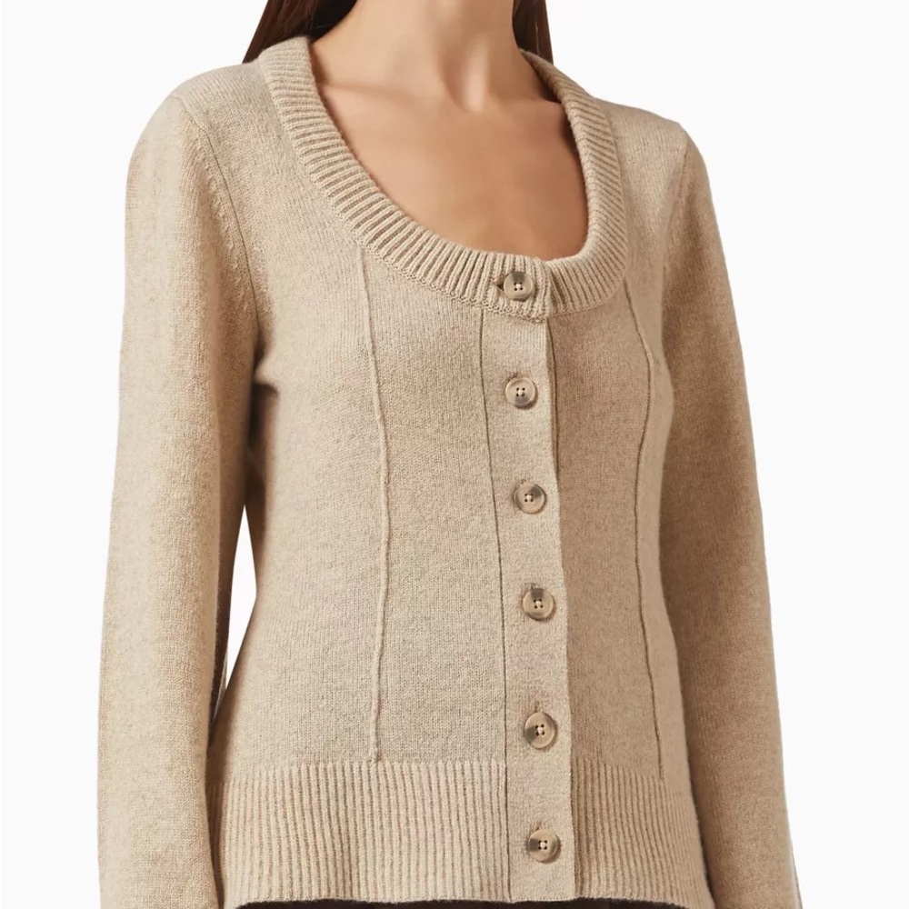Reformation Tan Button-Up Cardigan size xs